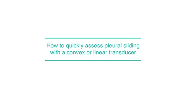 How to quickly assess pleural sliding with a convex or linear transducer