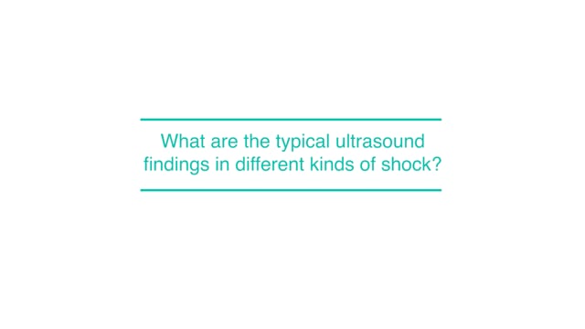 What are the typical ultrasound findings in different kinds of shock?