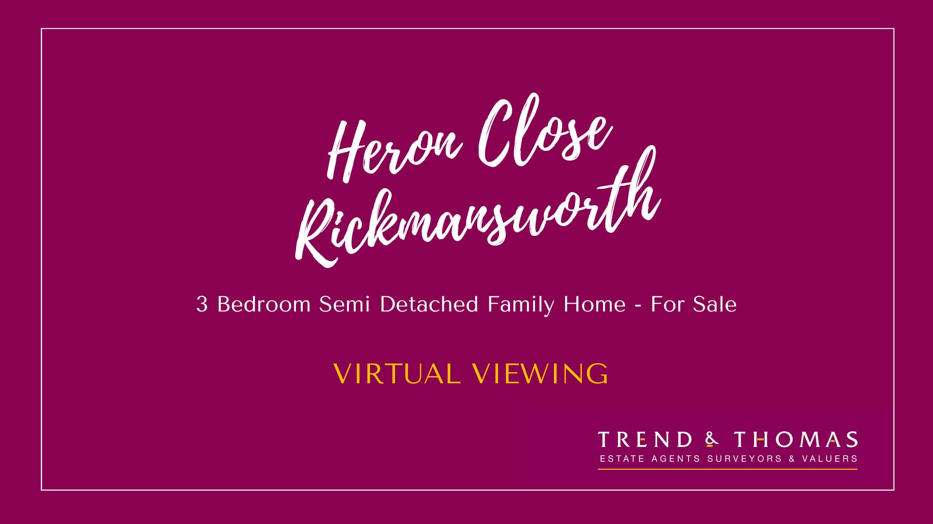 3 Bedroom Semi Detached House For Sale Heron Close on Vimeo