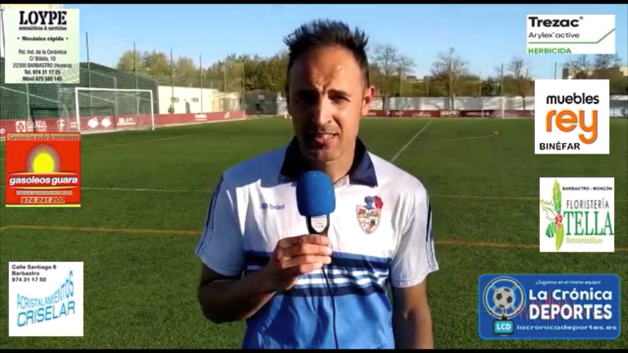DAVID GIMÉNEZ (Entrenador Binéfar) SD Huesca B 2-1 CD Binéfar / Jornada 29 / 3ª División