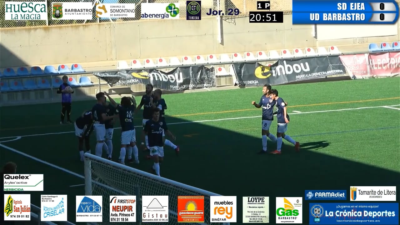 (RESUMEN Y GOLES) SD Ejea 0-2 UD Barbastro / Jornada 29 / 3ª División