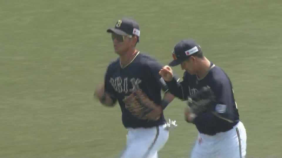 【ファーム】完璧な連携プレー!! バファローズ野手陣が先制阻止のダブルプレー!!  2023年4月18日 福岡ソフトバンクホークス 対 オリックス・バファローズ