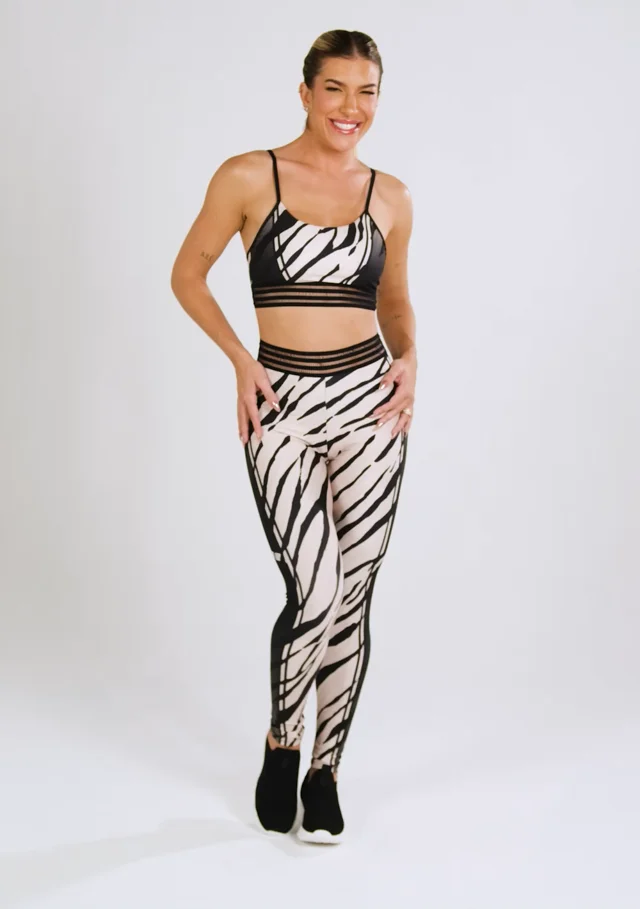 Top fitness feminino com bojo new printed estampado mix zebra onça