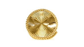 18kt Gold Over Sterling Roped-Edge Faceted Circle Ring