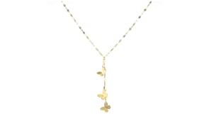 Italian 14kt Yellow Gold Butterfly Lariat Necklace