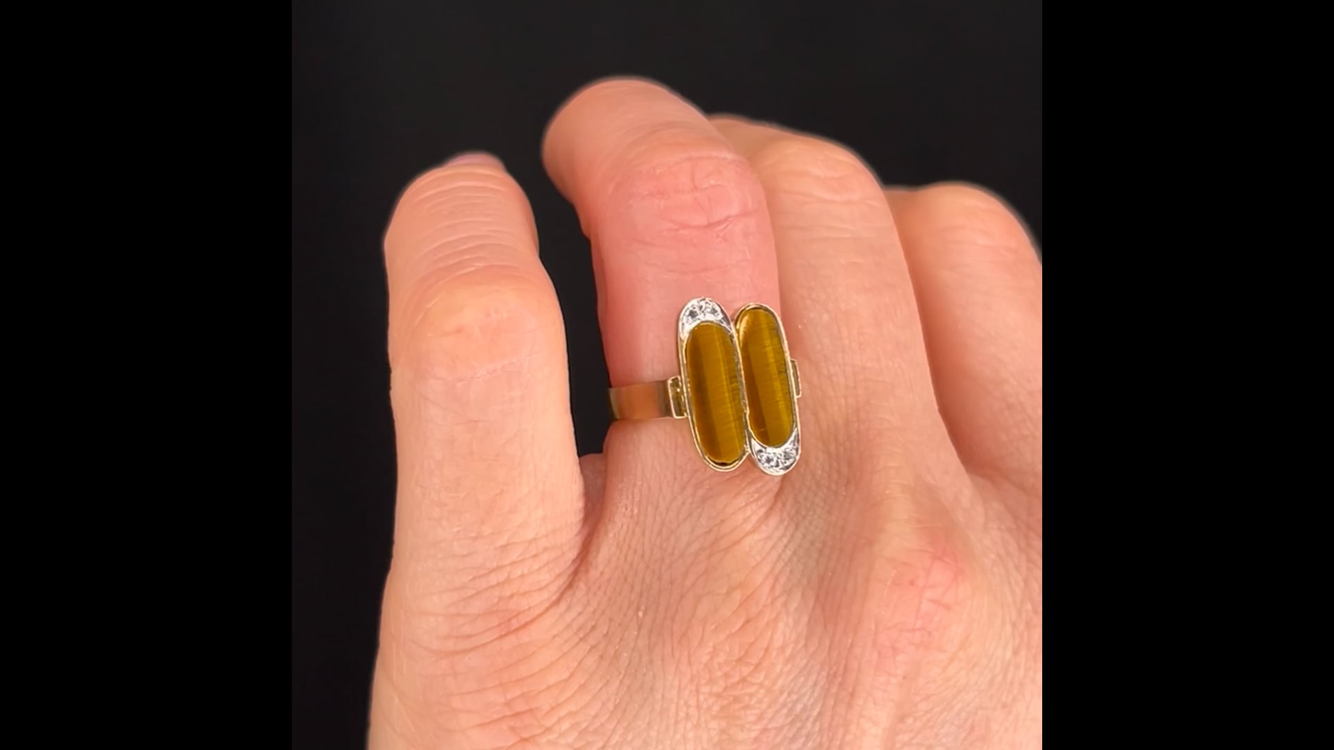 エナメル クリスタル×ゴールド まつ毛 リング LUCKY EYE ラッキー アイ》 イエローゴールド＆ダイヤモンド パヴェ