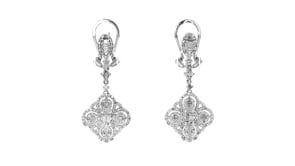 50 ct. t.w. Diamond Floral Drop Earrings in Sterling Silver