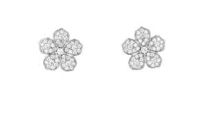 Italian .80 ct. t.w. CZ Flower Earrings in Sterling Silver