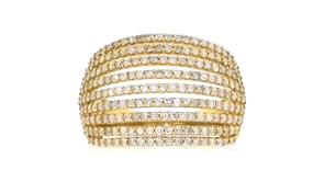 1.00 ct. t.w. Diamond Multi-Row Ring in 18kt Gold Over Sterling