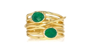1.40 ct. t.w. Emerald Highway Ring in 18kt Gold Over Sterling