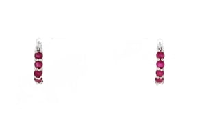 2.60 ct. t.w. Multi-Stone and Sterling Silver Jewelry Set Three Pairs of Huggie Hoop Earrings
