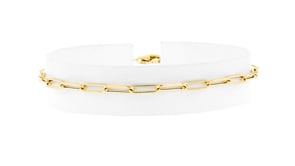 Italian 18kt Yellow Gold Paper Clip Link Bracelet