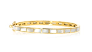 Mother-of-Pearl Bangle Bracelet in 18kt Gold Over Sterling