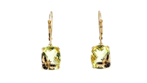 7.25 ct. t.w. Lemon Quartz Bumblebee Drop Earrings with Smoky Quartz and Black Spinel Accents in 18kt Gold Over Sterling