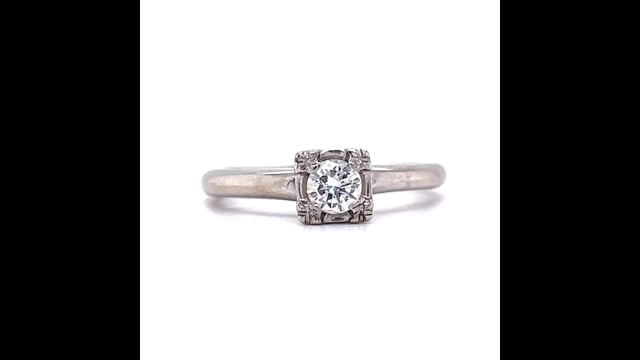 Vintage Engagement Ring Mid-Century .20 Round Brilliant Cut