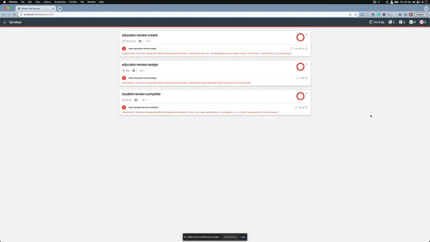 Automated Testing on Vimeo