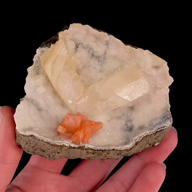 Epistilbite (superb color) with Heulandite