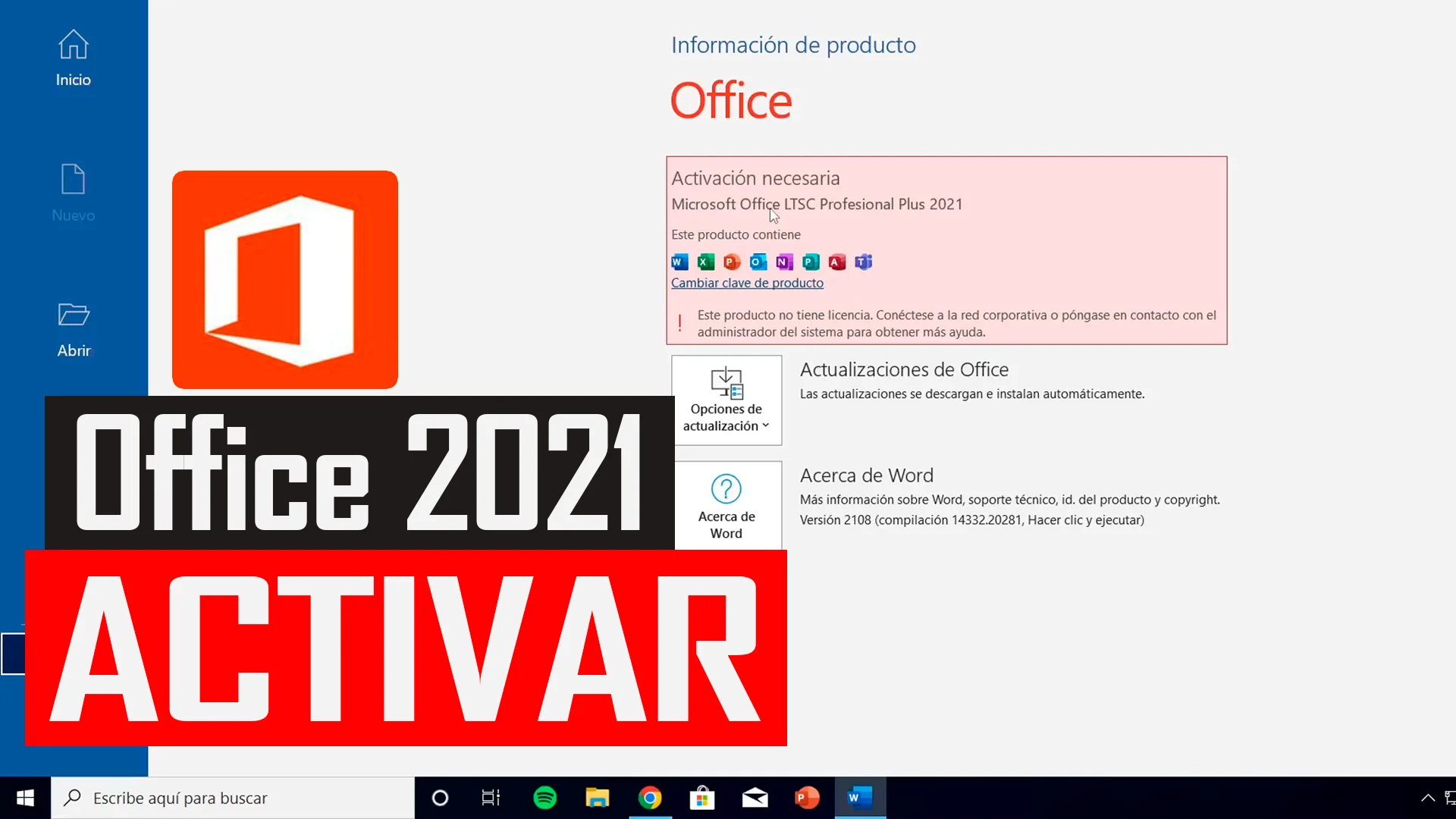 Activar Office 2021 Professional Plus  Activacion necesaria Microsoft  Office LTSC 2021 SOLUCION on Vimeo