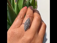 Marcasiet (pyriet) zilveren marquise-vormige ring 14551-1686
