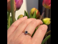 Diamond Sapphire 14k Cluster Ring 14606-8377