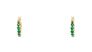 40 ct. t.w. Emerald Huggie Hoop Earrings in 14kt Yellow Gold