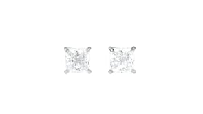 1.00 CT. T.W. PRINCESS-CUT CZ STUD EARRINGS IN 14KT WHITE GOLD