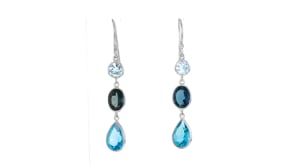 8.90 ct. t.w. Tonal Blue Topaz Linear Earrings In Sterling Silver