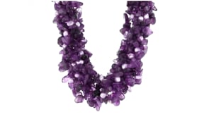 754.00 ct. t.w. Amethyst Bead and 5-6mm Purple Cultured Pearl Torsade Necklace with Sterling Silver