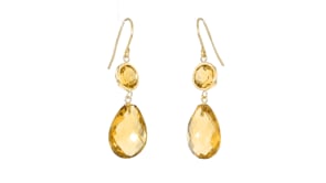 19.00 ct. t.w. Citrine Drop Earrings in 14kt Yellow Gold
