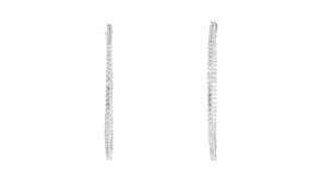 1.50 ct. t.w. CZ Hoop Earrings in Sterling Silver