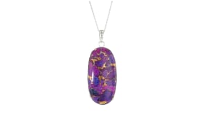Oval Purple Turquoise Pendant in Sterling Silver