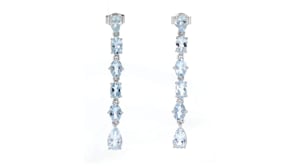 5.30 ct. t.w. Aquamarine Linear Drop Earrings in Sterling Silver