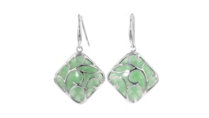 Jade Drop Earrings in Sterling Silver