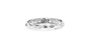 Italian 14kt White Gold Diamond-Cut Ring