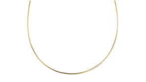 Italian 2mm Reversible Omega Necklace in Two-Tone Sterling Silver