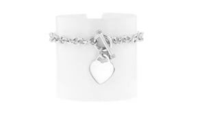 Sterling Silver Personalized Heart Toggle Bracelet