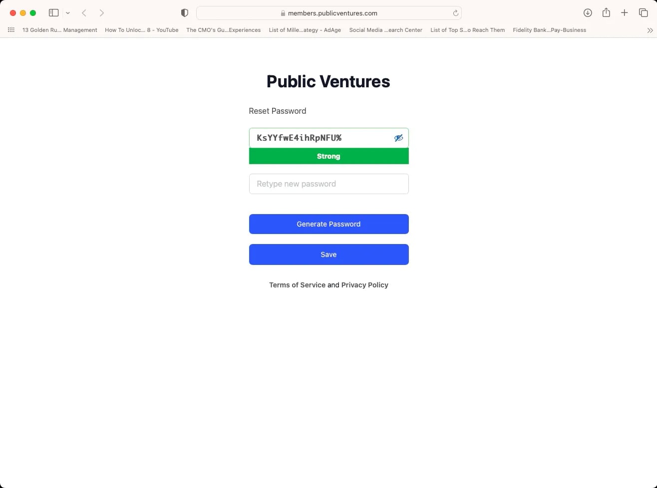 3rd step password reset on Vimeo