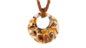 Italian Murano Glass Pendant Necklace in 18kt Gold Over Sterling