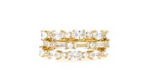 3.80 ct. t.w. CZ Jewelry Set Three Rings in 18kt Gold Over Sterling