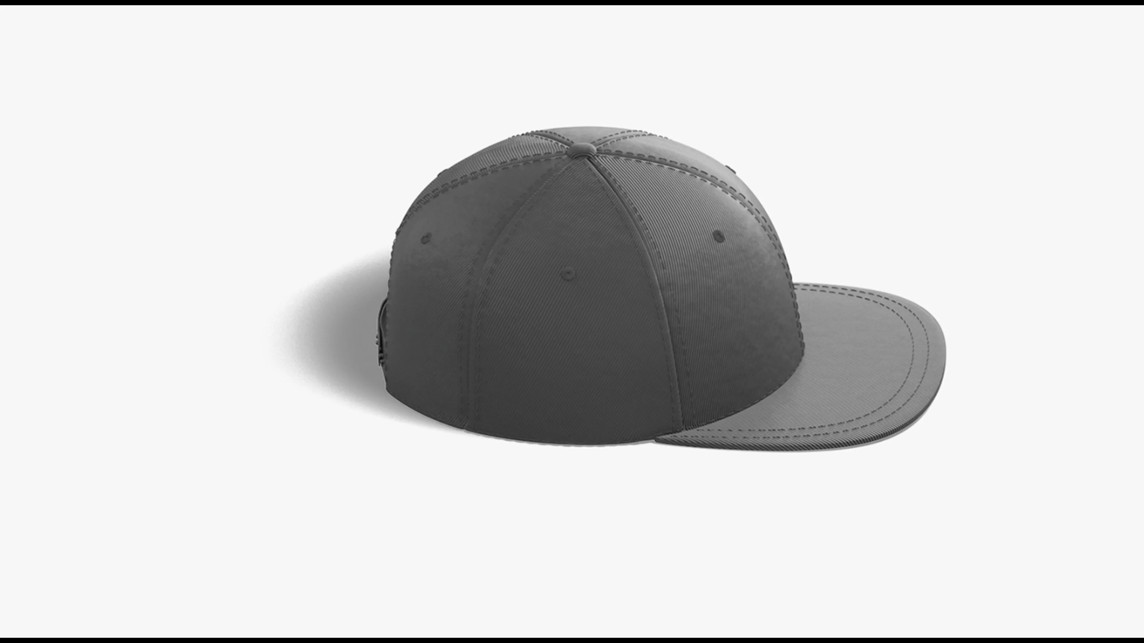 Black Snapback Sport Cap With Flat Visor 3D Model on Vimeo