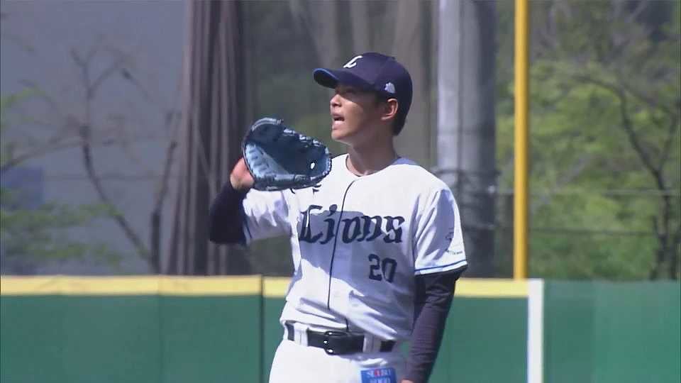 【ファーム】ライオンズ・浜屋将太 鋭いピッチャーライナーをナイスキャッチ!!  2023年4月22日 埼玉西武ライオンズ 対 東京ヤクルトスワローズ