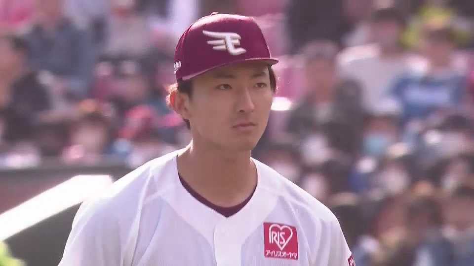 【5回表】のびしろは無限大!! プロ初先発のイーグルス・荘司康誠 空振り三振を奪い、この回を3者凡退に抑える!!  2023年4月22日 東北楽天ゴールデンイーグルス 対 北海道日本ハムファイターズ