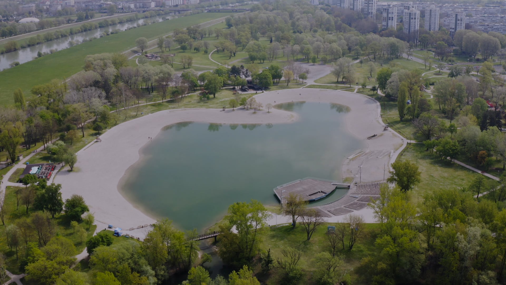 Bundek lake Zagreb in spring