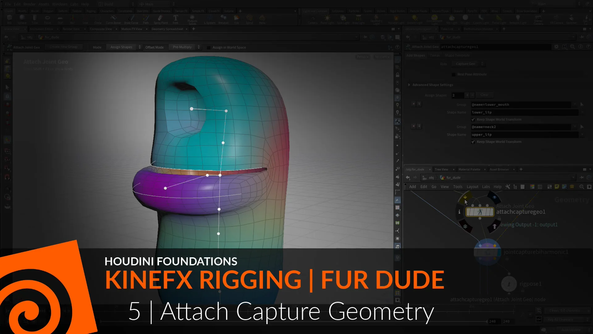 Houdini Foundations | Rig Fur Dude with KineFX 5 | Attach Capture Geometry