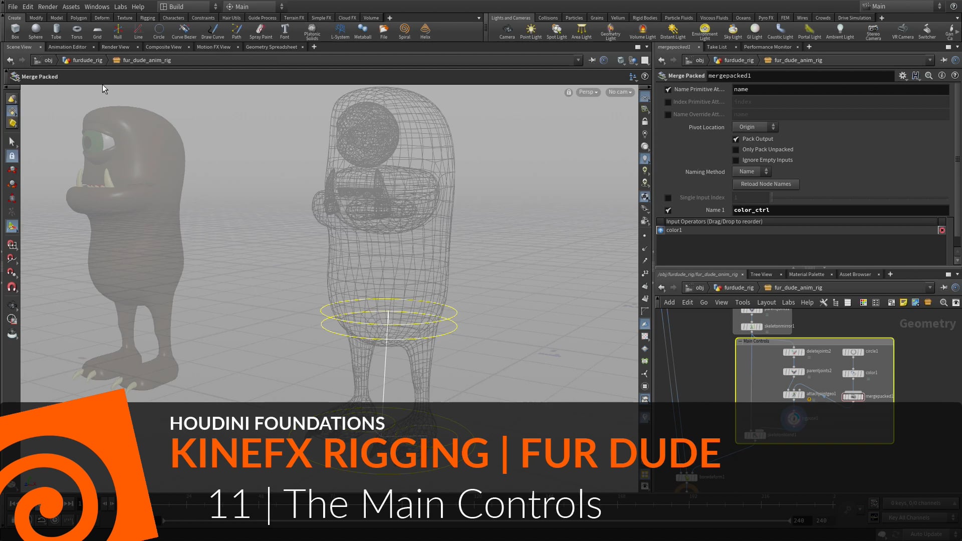 Houdini Foundations | Rig Fur Dude with KineFX 11 | The Main Controls ...