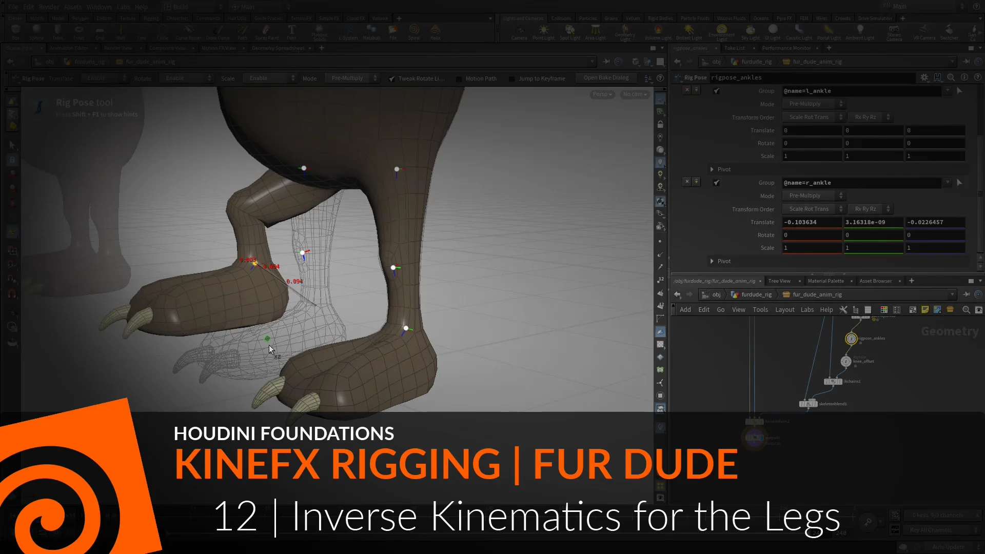 Houdini Foundations | Rig Fur Dude with KineFX 12 | Inverse Kinematics ...