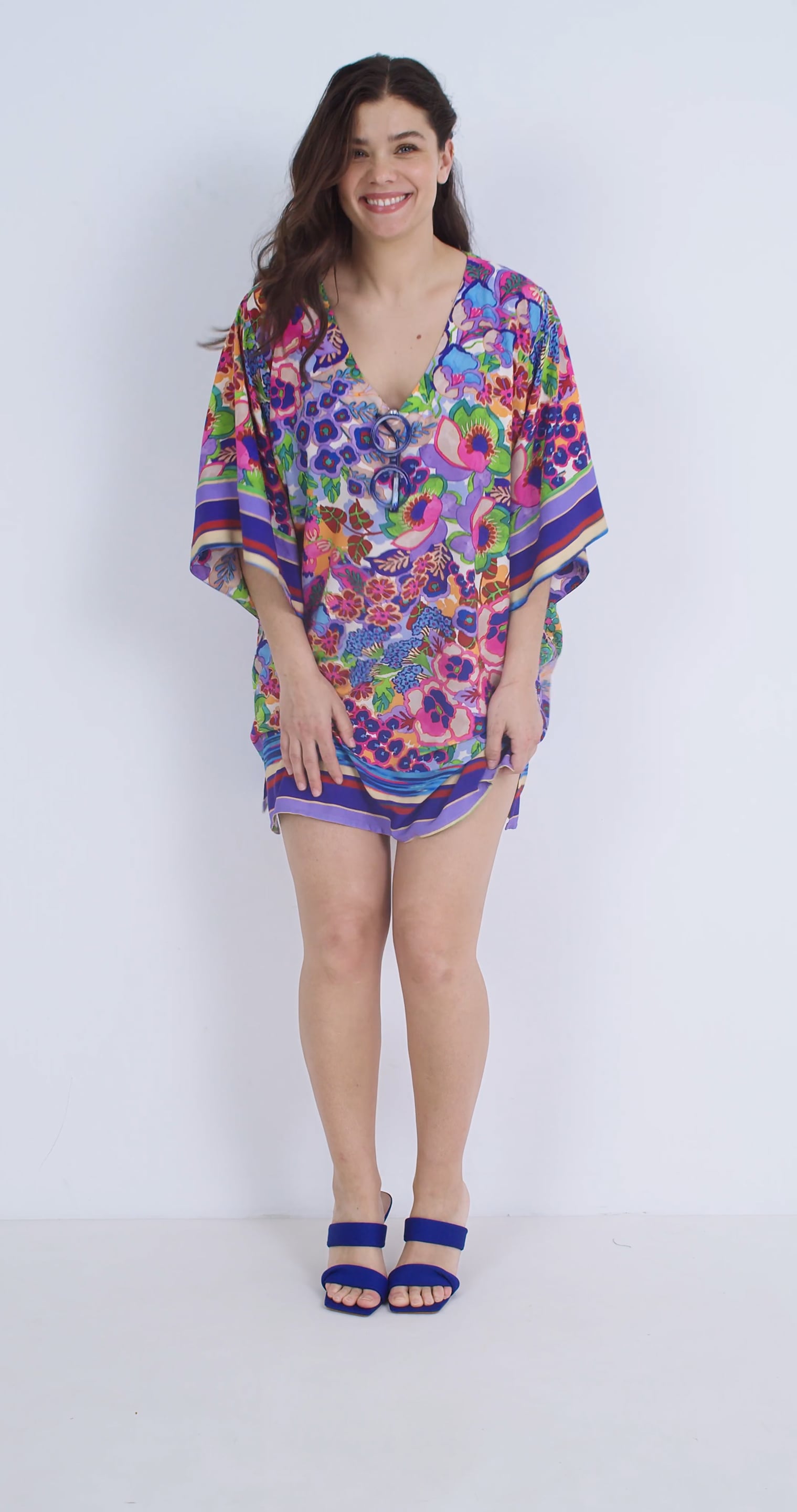Tunique Femme Marine Et Blanc Rayée Karen Scott - Taille 2XL, Manches 3/4, Col Bateau - Occasion Très Bon état