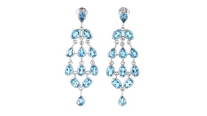 12.35 ct. t.w. Swiss Blue Topaz Chandelier Earrings in Sterling Silver