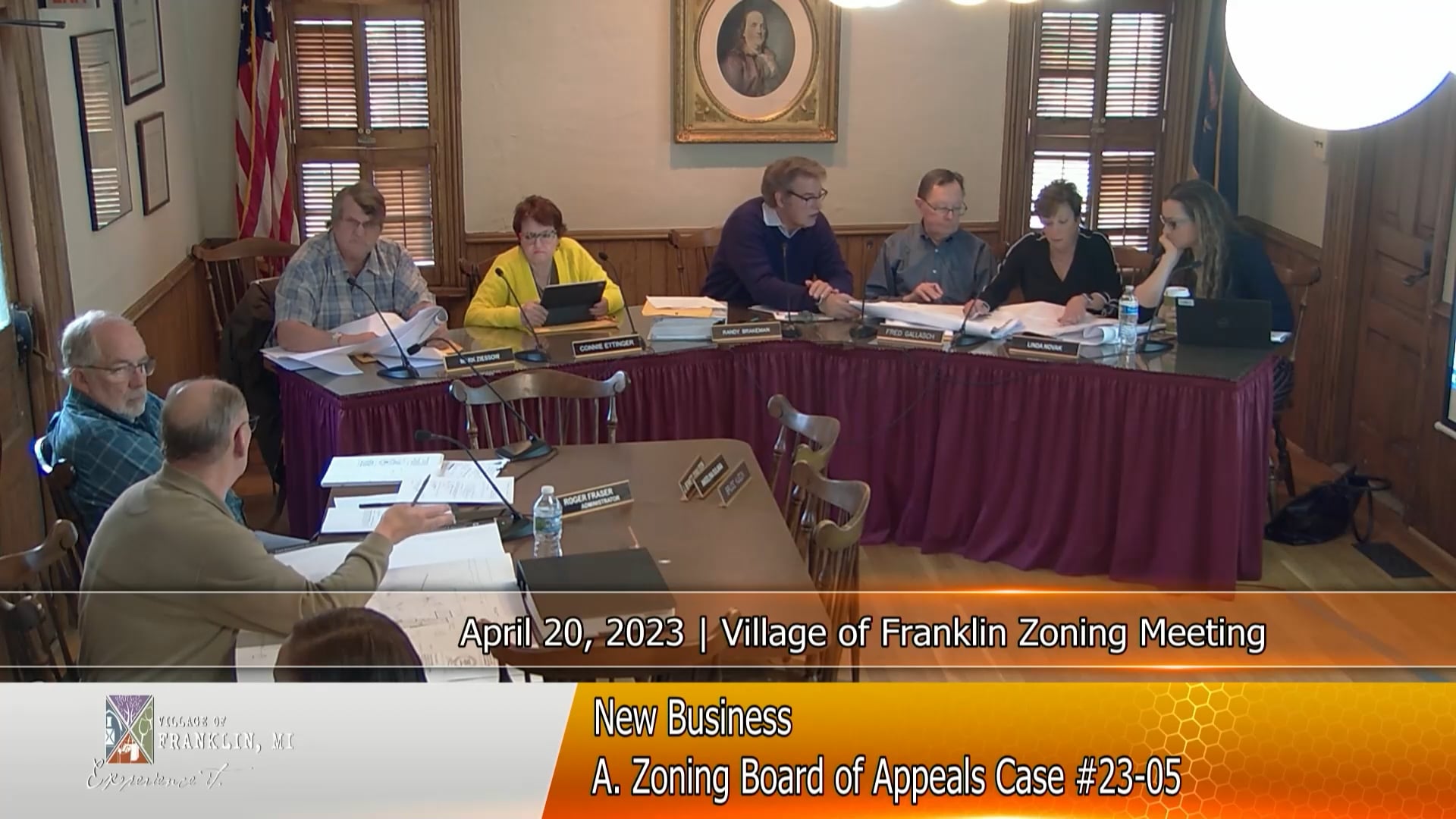 Village of Franklin Zoning Board of Appeals Meeting April 20, 2023 on Vimeo