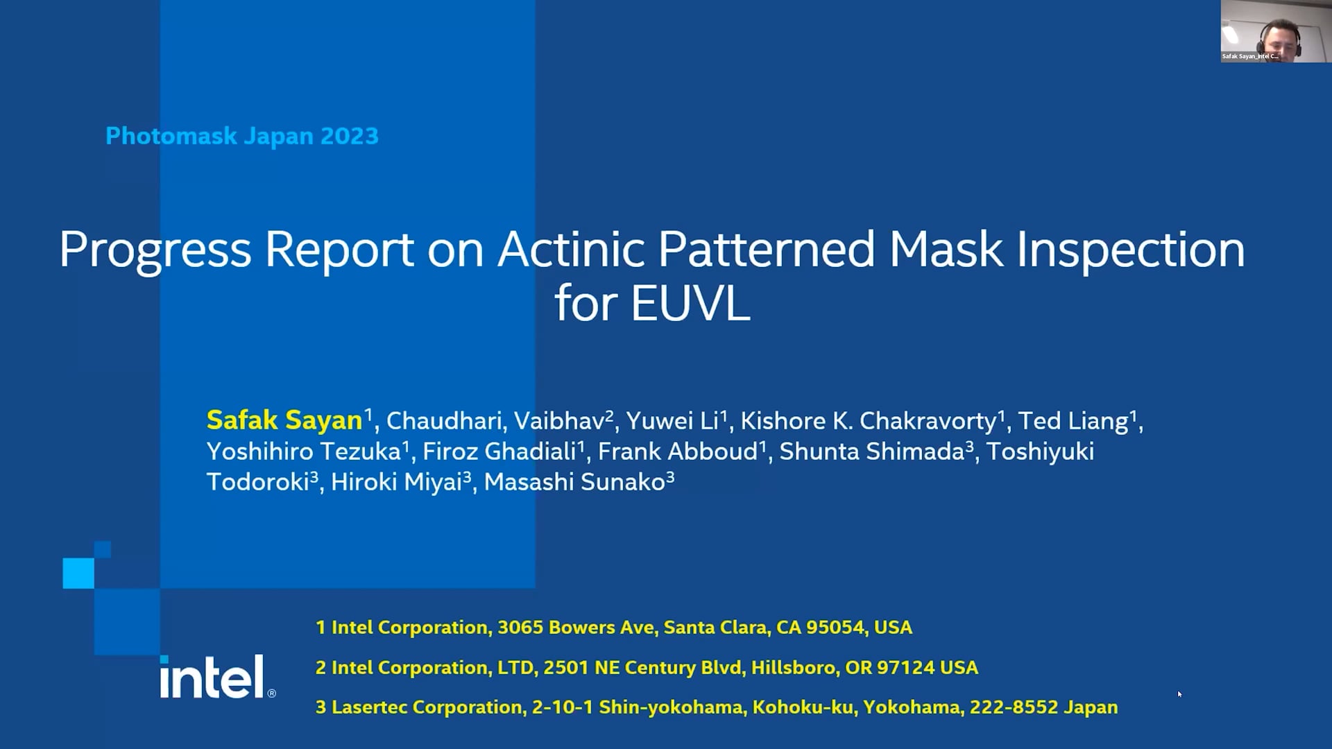  2 2 Progress Report On Actinic Patterned Mask Inspection For EUVL On Vimeo